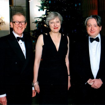 With the Prime Minister Theresa May and her husband Philip May at a friendly Conservative event