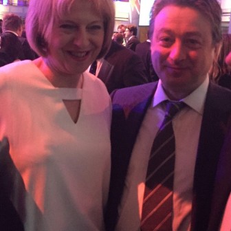 With the Prime Minister Theresa May