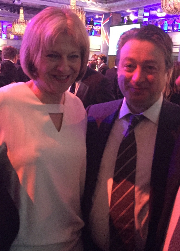 With the Prime Minister Theresa May
