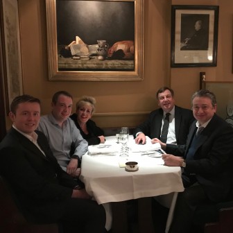 Our small B&W Party with Conservative Party colleagues. Having dinner at a favourite restaurant of Winston Churchill. 