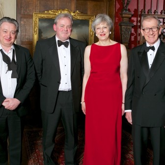 WIth the Prime Minister, Philip May and Gutto Bebb MP at a reception in May 2018