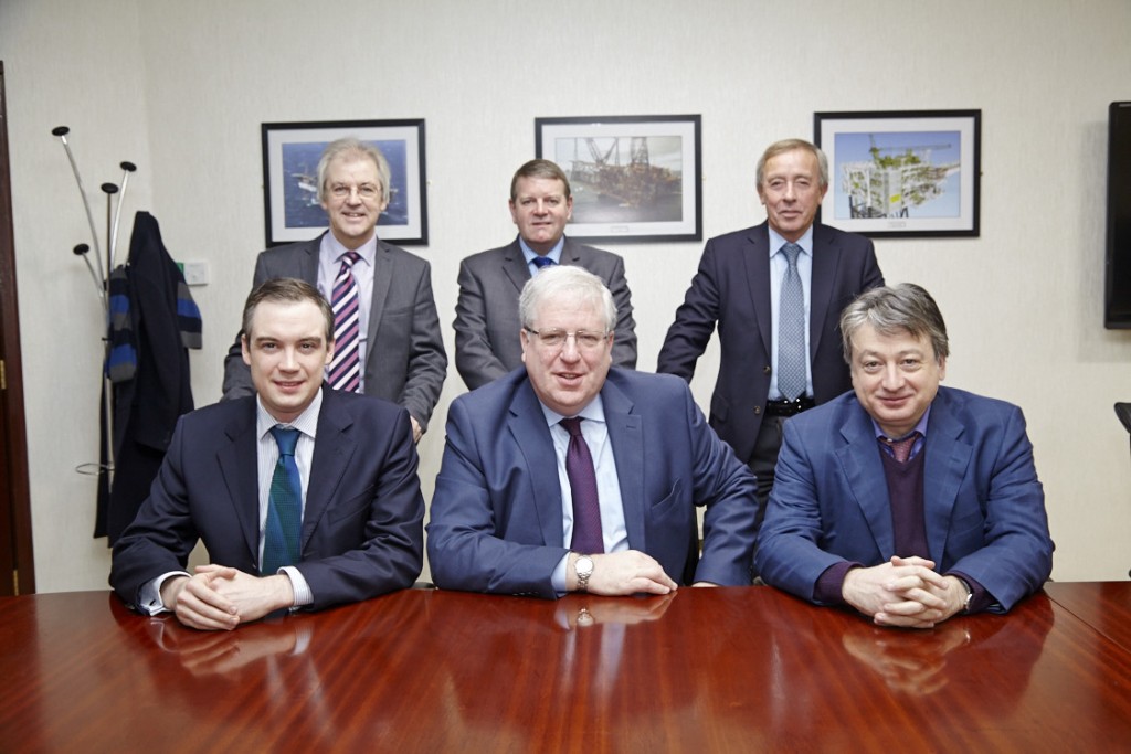 Rt Hon Patrick McLoughlin (centre) with James Wharton MP (left), Alexander Temerko (right) and OGN management. 