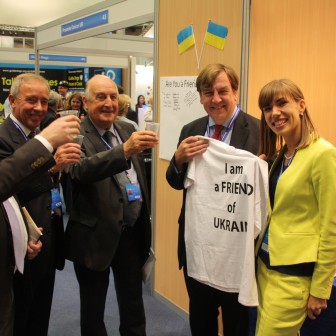 At Ukraine stand at Conservative Party Conference