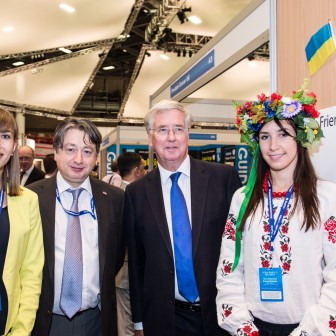 With Michael Fallon at Ukraine stand at Conservative Party Conference