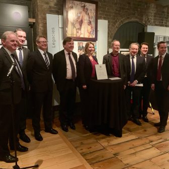 With Secretary of State Karen Bradley and parliamentary colleagues at a ceremony presenting copy of Modern Slavery Act 2015 to Museum of London